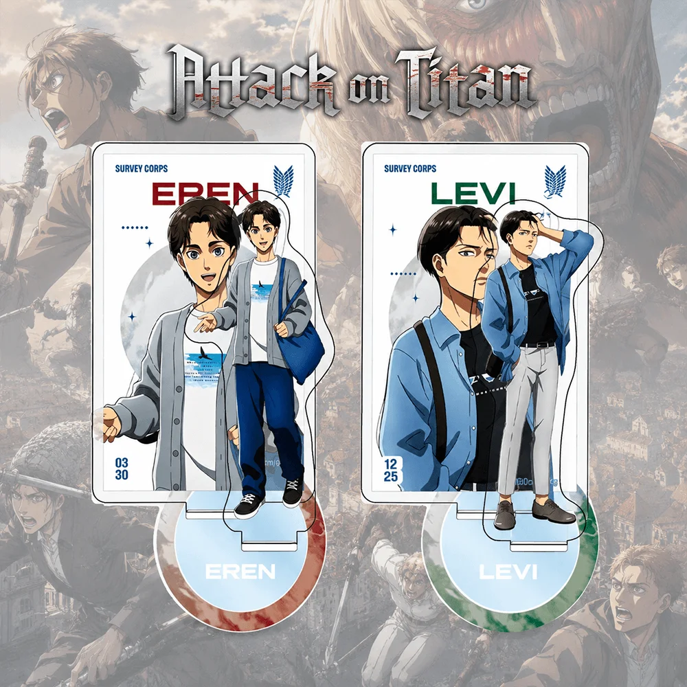 Attack on Titan Eren Yeager Levi Ackerman 15cm Acrylic Stand Keychain Anime Figure Desk Decor Collectible Gift