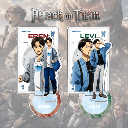 Attack on Titan Eren Yeager Levi Ackerman 15cm Acrylic Stand Keychain Anime Figure Desk Decor Collectible Gift