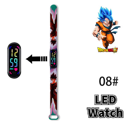 Bandai Dragon Ball Z 2 Fashion Cartoon Action Printing Anime LED Type Watches Kids Watch Birthday Gifts Toys