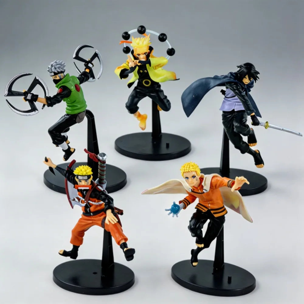 Bandai Naruto Shippuden anime Figures Uchiha Sasuke Hatake Kakashi Combat Form Collectible figure decorative Model Anime Toys