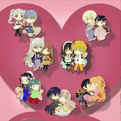 Anime couple  enamel pin