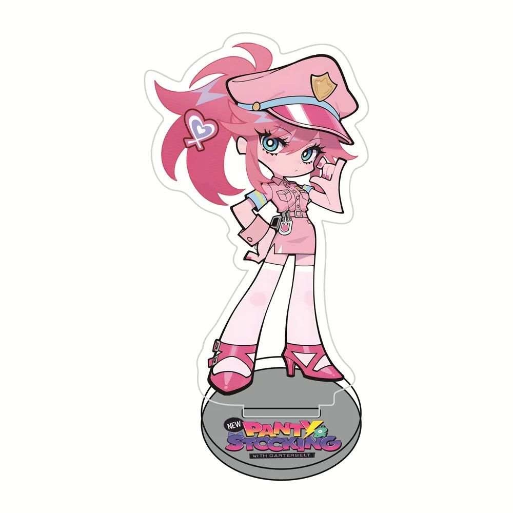 Panty & Stocking 10cm with Garterbelt Acrylic Stand Figures Keychain