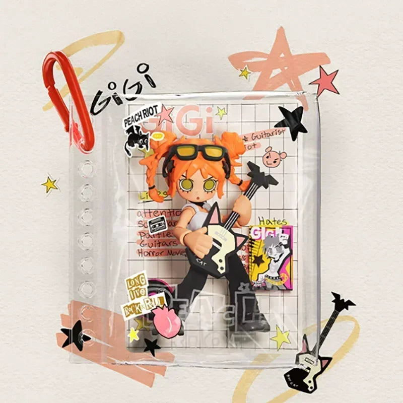POPMART Peach Riot Carry The Music Series Block Pendant Blind Box Original Toys Mystery Box Doll Cute Anime Figure Ornament Gift