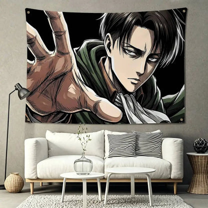 Attack on Titan Levi Ackerman Flags for Bedrooms Home Decor Items Outdoor Decors Garage Decoration Flaga