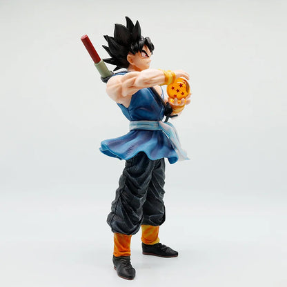Dragon Ball Z Super Saiyan Goku Rage Statue Holding Dragon Ball Anime Figure Desktop Decor
