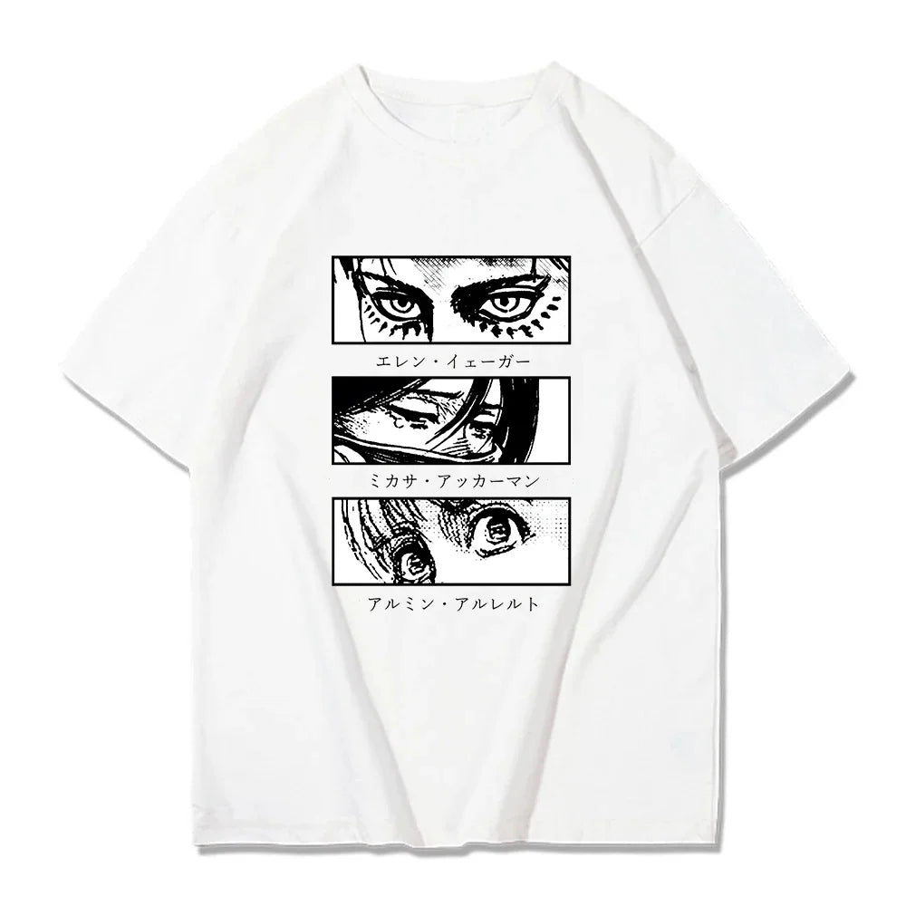 Japanese Anime Attack on Titan Graphic Printed T-shirt Summer unisex Loose and Breathable cotton T-shirt Top