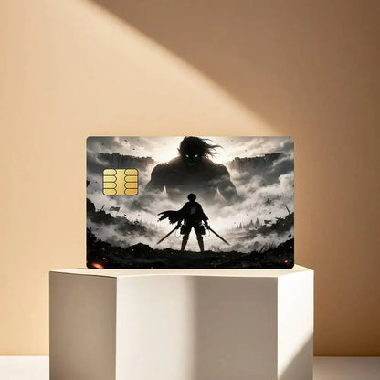 Attack on Titan Comic Credit Skin Cover Card Stickers 4PCS Film Bus Pass Front Decoration Bank Debit Waterproof