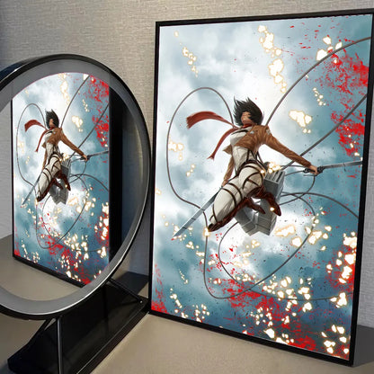 1pc Anime Attack On Titan Poster Self-adhesive Art Waterproof Paper Sticker Coffee House Bar Room Wall Decor