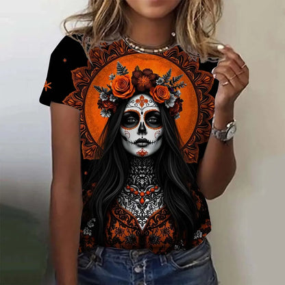Day of the Dead Skull Oversized T-Shirt