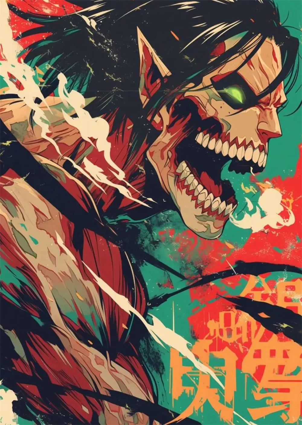 Modern Art Attack on Titan Anime Poster, Anime Lover Gift, Home Living Room/room Decoration Canvas Painting Cuadros