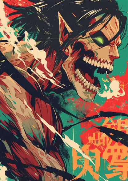 Modern Art Attack on Titan Anime Poster, Anime Lover Gift, Home Living Room/room Decoration Canvas Painting Cuadros