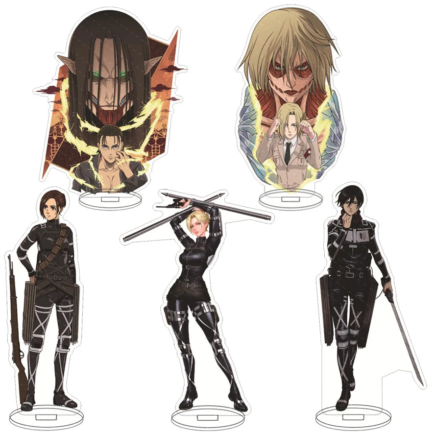 16CM Anime Acrylic Stand‌ Attack on Titan Eren Jaeger Mikasa Ackerman Armin Arlert Connie Springer Cos Figure Ornaments Gifts