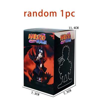 Popular Naruto Anime Figure Random Blind Box Doll Q Version Cute Uchiha Sasuke Figurine Car Decoration Collection Model Toy