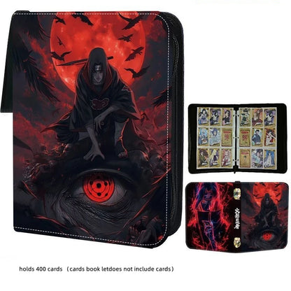 Naruto Card Binder 4/9 Pocket Trading Card Holder Anime Card Binder with 50 Inner Pages Zipper Holder Up To 900 Cards