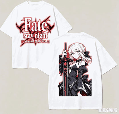 Fate stay night Anime Lover T-shirt Harajuku Cotton New Model