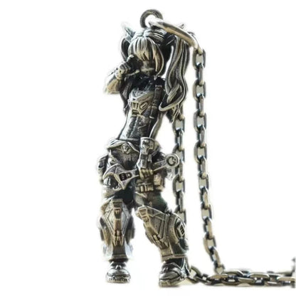 Anime Mecha Girl Pendant Necklace