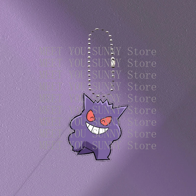 Anime Gengar Acrylic Keychain Pocket Monster Cartoon Kawaii Figure Creative Backpack Charm Pendant Toy Students Accessories Gift