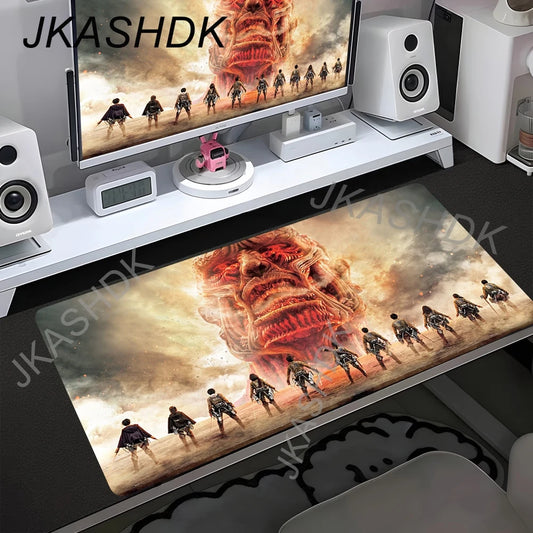 Attack on Titan Anime Large Lock Edge Mouse Pad Computer Mousepad XXL S Gaming Padmouse Gamer Laptop Keyboard Mouse Mats Carpet
