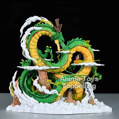 23cm/9.05in Anime Dragon Ball Z Figure Shenron Goku And Shenron Action Figure Model Pvc Statue Doll Collection Toy Gifts
