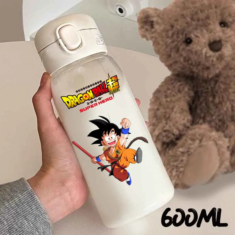 For Dragon Ball Straw Bottles 600ml Vegeta Goku Transparent Plastic Anti Drop Water Bottle Students Outdoor Capacity