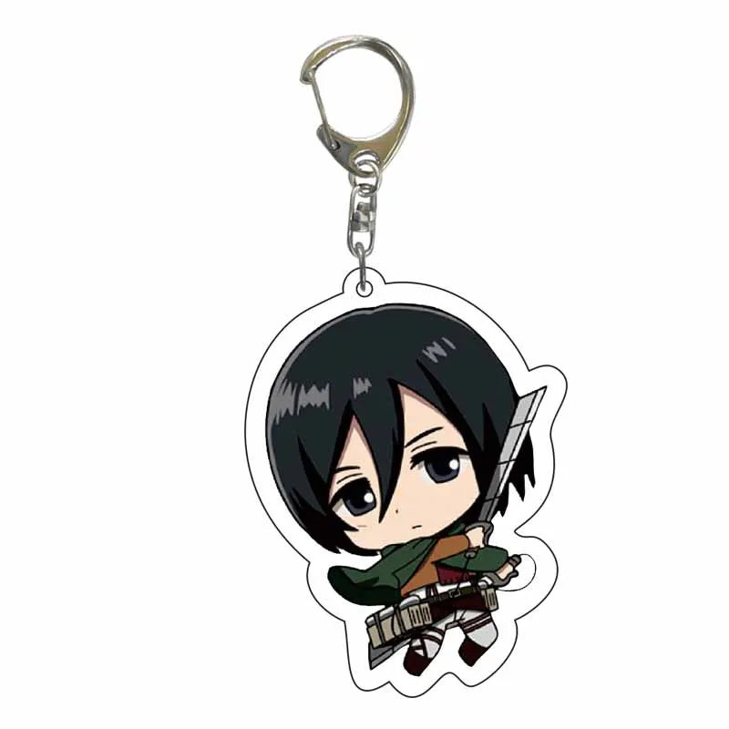 Attack On Titan Anime Peripheral Acrylic Figure Display Keychain Pendant Eren Mikasa Levi Creative Decorative Gift Accessories