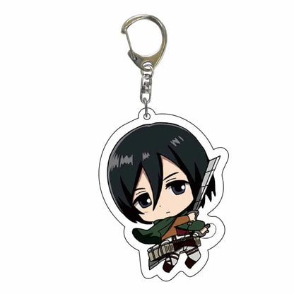 Attack On Titan Anime Peripheral Acrylic Figure Display Keychain Pendant Eren Mikasa Levi Creative Decorative Gift Accessories