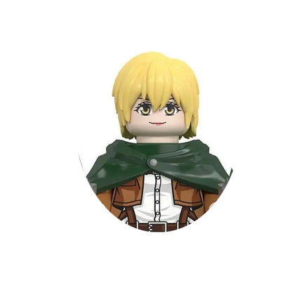 Attack on Titan Building Blocks Mini figures Eren Levi Mikasa Armin Erwin Hange Anime Action Figures Bricks Toys for Kids Gift