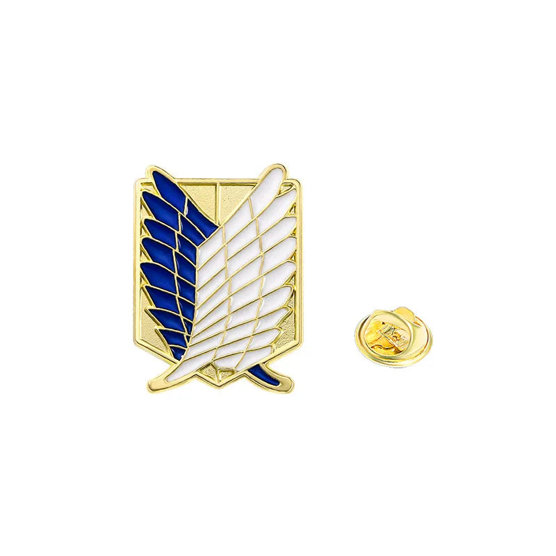 Attack on Titan peripheral anime badge attack on titan cartoon black and white Corps logo Wings of Freedom alloy brooch pin