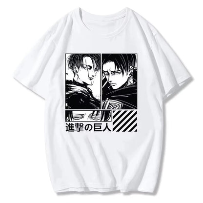 Attack on Titan Anime Levi Ackerman Printed T-shirt  Summer unisex Loose and Breathable cotton T-shirt Top