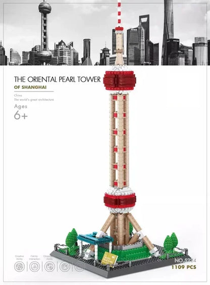 MOC World Famous Architecture Edifice Opera House Building Blocks Villa Savoye Bridge Tower Toy Children Birthday Christmas Gift
