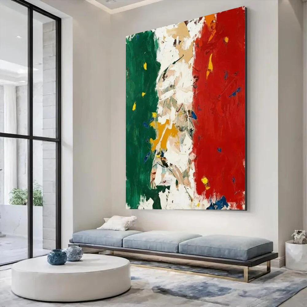 Large Picture Abstract Oil Painting on Canvas - Handmade Art Knife Drawing Wall Images for Home Living Room Decor Mural Artwork