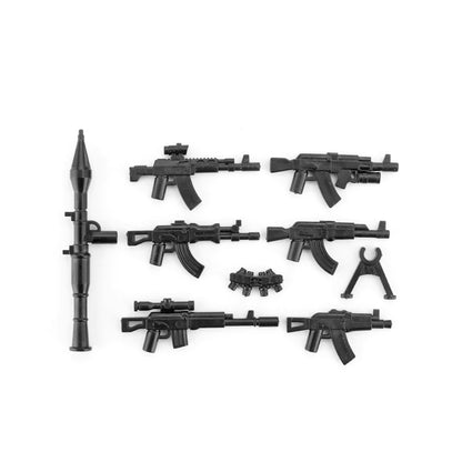 Military Special Forces SWAT Gangster Jeeps Off-Road Vehicle Assault Boat Model Soldier Weapons Building Block Toy For Children