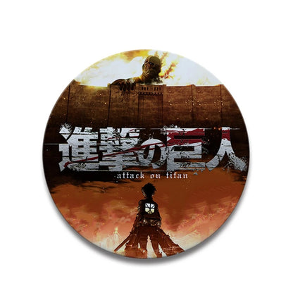 58mm Anime Attack on Titan Eren Jaeger Mikasa Ackerman Erwin Smith Cosplay COSTUME Badge Pin SPTE Tinplate Brooch Prop Xmas Gilf