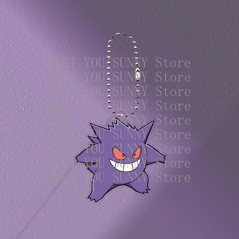 Anime Gengar Acrylic Keychain Pocket Monster Cartoon Kawaii Figure Creative Backpack Charm Pendant Toy Students Accessories Gift