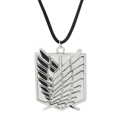 Attack on Titan Necklaces Pendants Wings Of Liberty Metal Unisex Leather Chain Fashion Accessories Pendant Two Colors