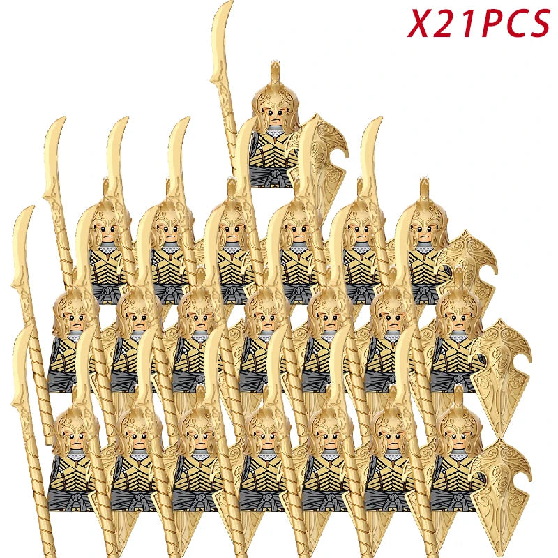 Lord Rings Elves Orcs Army Dwarf Rohan Mini Action Toy Figures Building Blocks Assembly Toys for Kids Birthday Gift