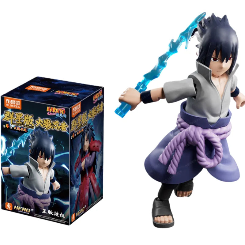 BLOKEES Building Block Man NARUTO Many Stars Edition 4nd Uchiha Sasuke Assembly Model Desktop Decoration Collect Gifts
