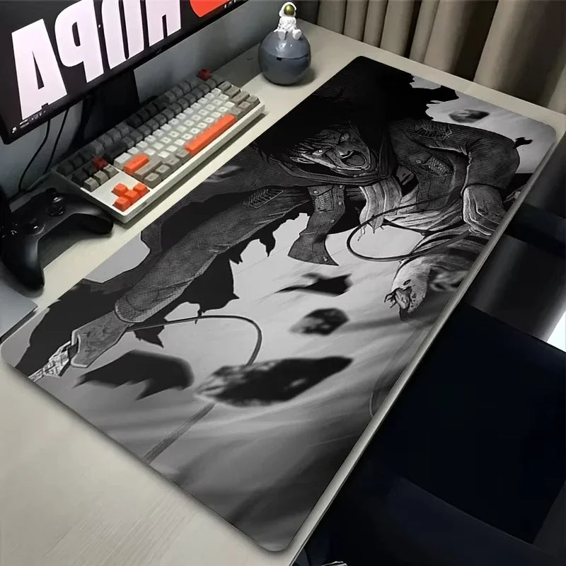 Japan Anime Mousepad PC Gamer Cabinet Keyboard Rug XXL Levi Ackerman Extended Desk Mat Laptop Attack on Titan Mouse Pad Carpet