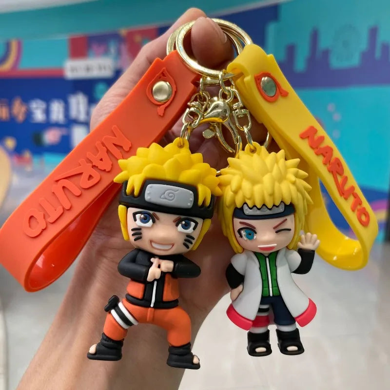 Naruto cartoon character key chain PVC 3D doll pendant Naruto Uzumaki Kakashi spot car key chain backpack jewelry pendant gift
