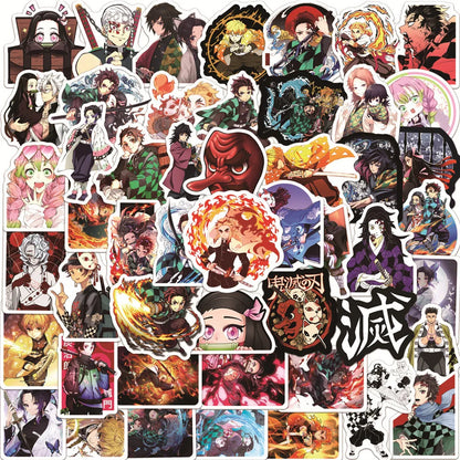 50/100pcs Cartoon Mix Anime Stickers Attack On Titan Jujutsu Kaisen Decals Skateboard Laptop Car Motorcycle Waterproof Sticker