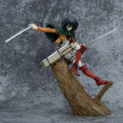 24CM Attack On Titan Mikasa Ackerman Action Figure Anime Character Model Desktop Ornament Collectible Toys Statues Surprise Gift