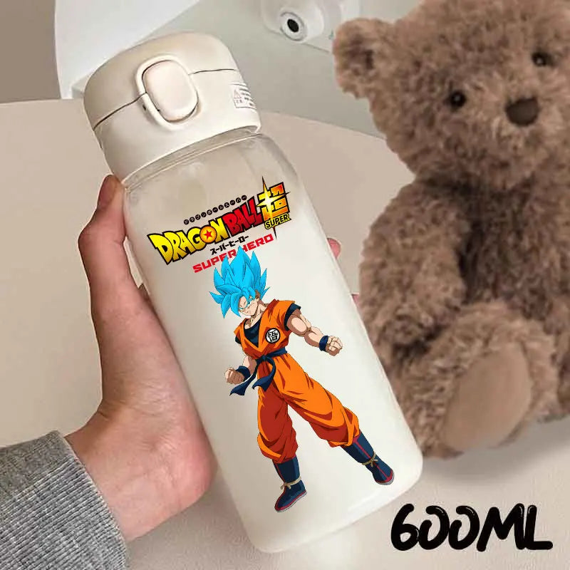For Dragon Ball Straw Bottles 600ml Vegeta Goku Transparent Plastic Anti Drop Water Bottle Students Outdoor Capacity