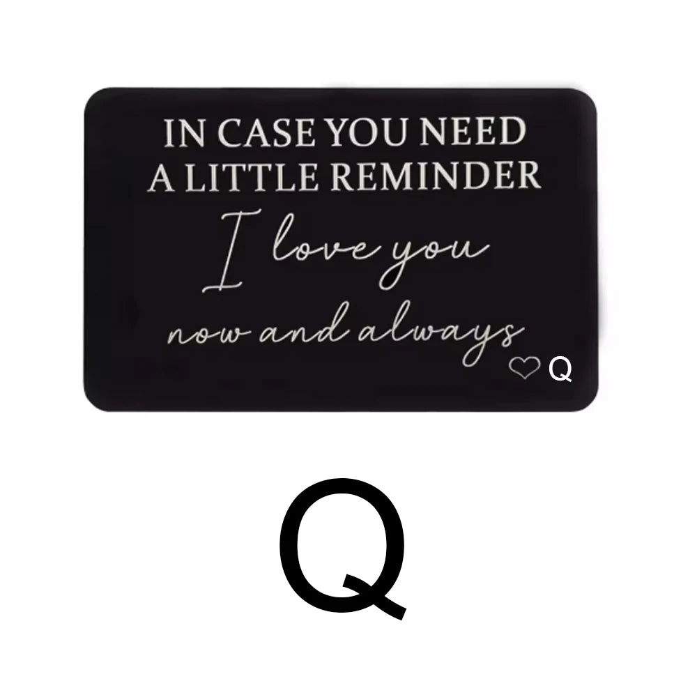GEKTIMER Wallet Card Romantic "I Love You Now & Always" Heart Inspirational Gift For Boyfriend Husband Wedding Birthday Present