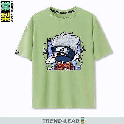 Naruto Q-version Uzumaki Naruto Obito Uchiha Sasuke Cartoon Character Children's Short Sleeved Loose Trendy Parent-child T-shirt