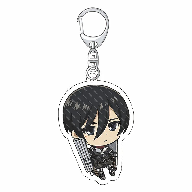 55MM Anime Attack on Titan‌ Acrylic Keychain Eren Jaeger Mikasa Ackerman Armin Arlert Connie Springer Figure Pendant Gifts