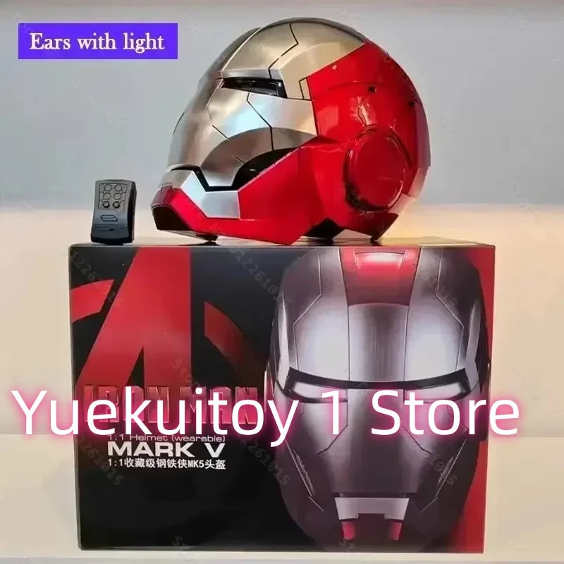 Wearable Iron Man Mk5 Helmet Toy with Arm Cannon Role Play Gift for Fans Transformers Bumblebee & Green Goblin Designs