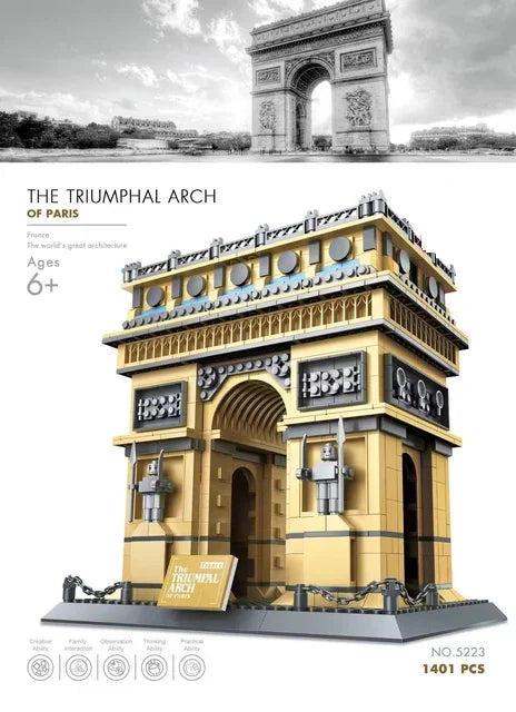 MOC World Famous Architecture Edifice Opera House Building Blocks Villa Savoye Bridge Tower Toy Children Birthday Christmas Gift