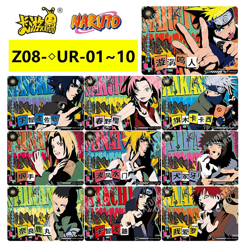 Kayou Naruto Card Set AR CR MR UR PTR SSR SR R T2W9 T4W8 Full Series Uzumaki Sasuke Hinata Uchiha Anime Collection Cards Toy Gif