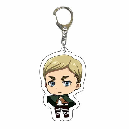 Attack On Titan Anime Peripheral Acrylic Figure Display Keychain Pendant Eren Mikasa Levi Creative Decorative Gift Accessories