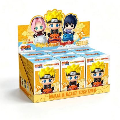 Naruto Shippuden Ninja&Beast Together Blind Box Cute Anime Uchiha Sasuke Kakashi Mini Figurine Collection Toys